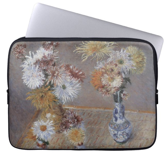 Chrysanthemums by Gustave Caillebotte Laptop Sleeve (Front)
