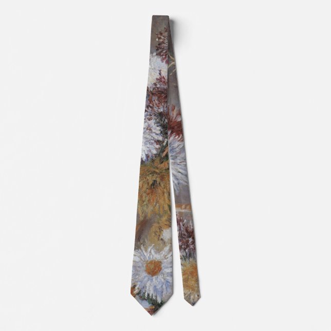 Chrysanthemums by Gustave Caillebotte Tie (Front)