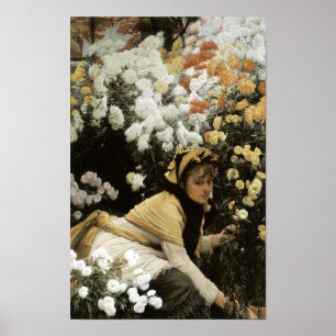 Chrysanthemums by James Tissot Fine Art Print