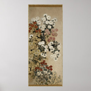 Chrysanthemums by Master of I-nen Seal Poster