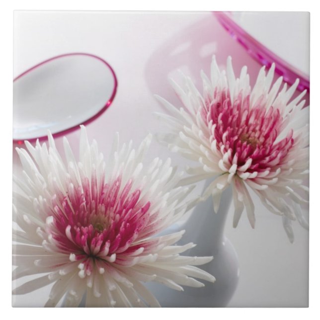 Chrysanthemums Ceramic Tile (Front)