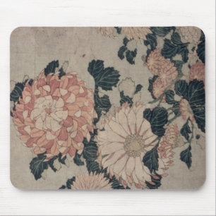 Chrysanthemums (colour woodblock) mouse pad