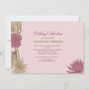 Chrysanthemums Floral Invitation