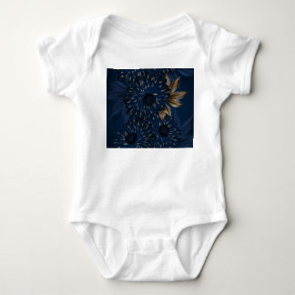 Chrysanthemums hand-drawn, elegant floral pattern. baby bodysuit