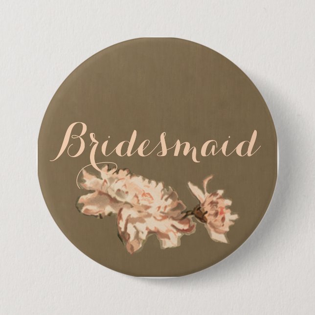Chrysanthemums in a Bottle Bridesmaid Button (Front)