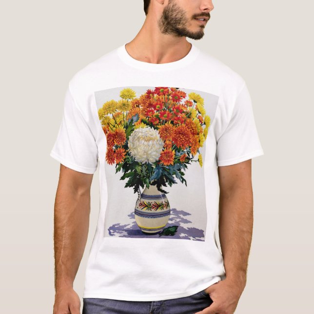 Chrysanthemums in a patterned jug 2005 T-Shirt (Front)