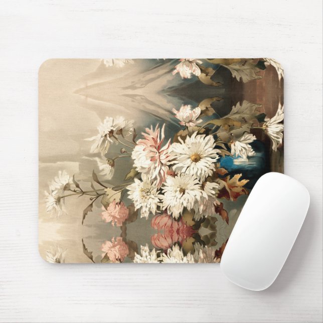 Chrysanthemums,  mouse pad (With Mouse)