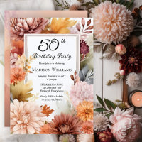 Chrysanthemums Peonies Floral 50th Birthday Party