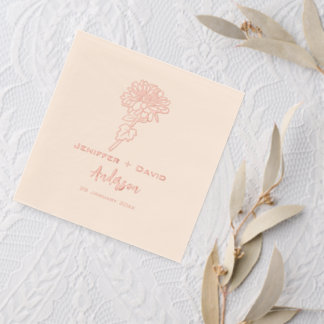 Chrysanthemums Personalised wedding,bridal shower Foil Napkins