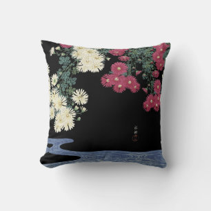Chrysanthemums,Running Water ,Japanese Floral Cushion