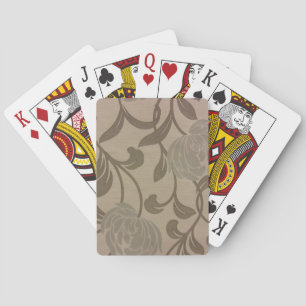 Chrysanthemums -- Silver & Grey Playing Cards