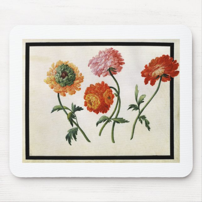Chrysanthemums (w/c on paper) mouse pad (Front)