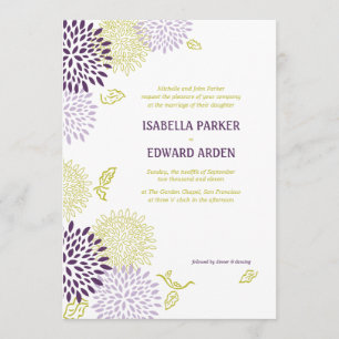 Chrysanthemums Wedding Invitation 5 x 7