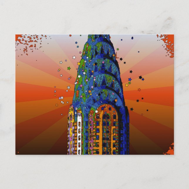 Chrysler Building #5 - Psychedelic Style Postcard (Front)