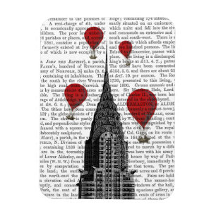 Chrysler Building and Red Hot Air Balloons Magnet