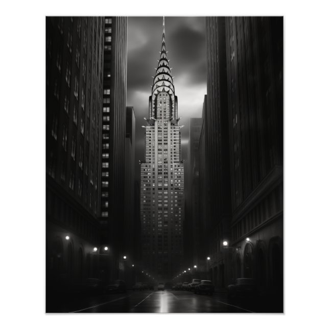 Chrysler Building Black and White  Photo Print (Front)