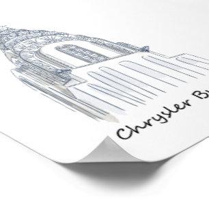 Chrysler Building Black and White Sketch Poster