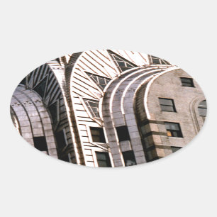 Chrysler Building: Close Up View Oval Sticker