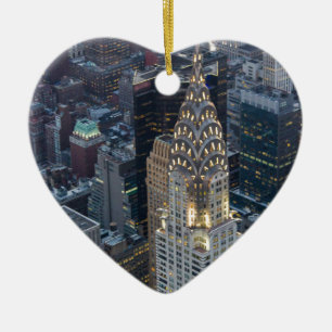 Chrysler Building New York City Aerial Skyline NYC Ceramic Tree Decoration