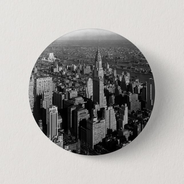 Chrysler Building New York Manhattan 6 Cm Round Badge (Front)