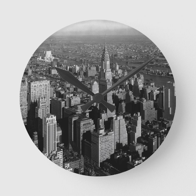 Chrysler Building New York Manhattan Round Clock (Front)