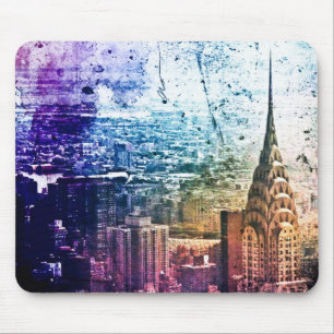 Chrysler Building - Paint Splattered - New York Mouse Pad