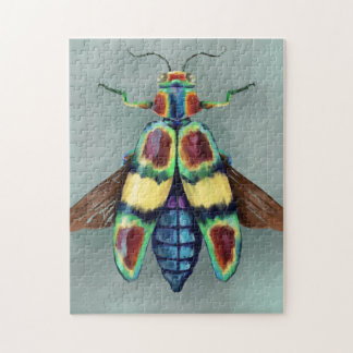 Chrysochroa fulgens Wood-boring Beetle Painting Jigsaw Puzzle