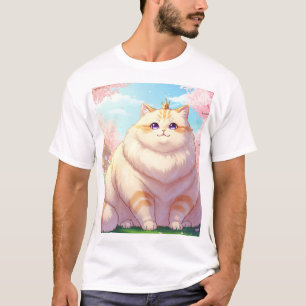 Chubby and Adorable Anime Cat T-Shirt