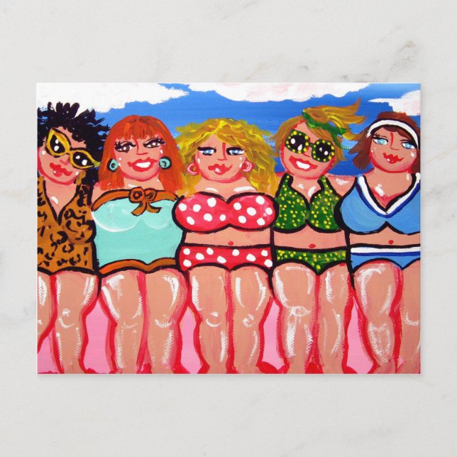 Chubby Beach Divas Friends Postcard (Front)