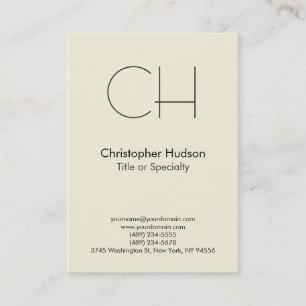 Chubby Beige Trendy Modern Monogram Business Card