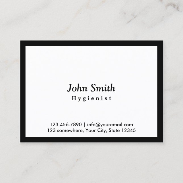 Chubby Black Border Hygienist Business Card (Front)