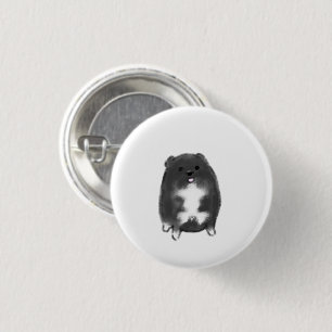 Chubby Black Fluffy Dog Gift 3 Cm Round Badge