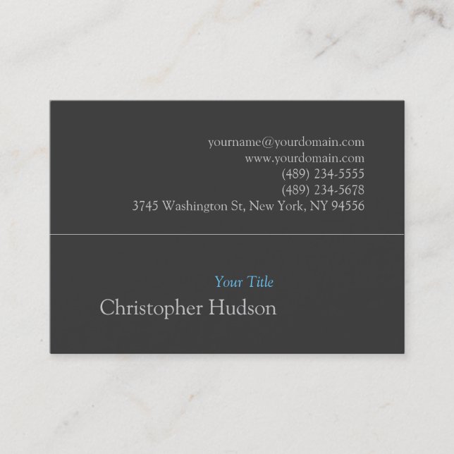 Chubby Blue Grey Attractive Business Card (Front)