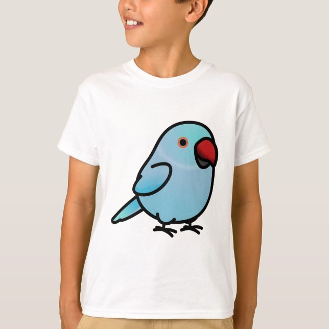 Chubby Blue Indian Ringneck Parakeet - Female T-Shirt (Front)
