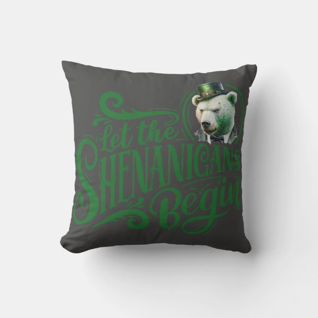 Chubby BooBoo Throw Pillow "...Shenanigans begin." (Front)