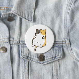 Chubby Calico Cat - Kawaii Sticker 7.5 Cm Round Badge