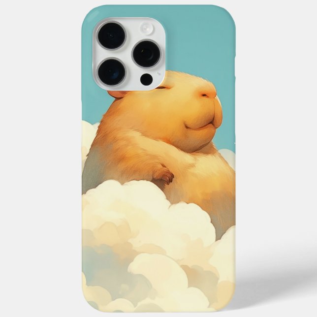 Chubby Capybara Resting on a Cloud Case-Mate iPhone Case (Back)