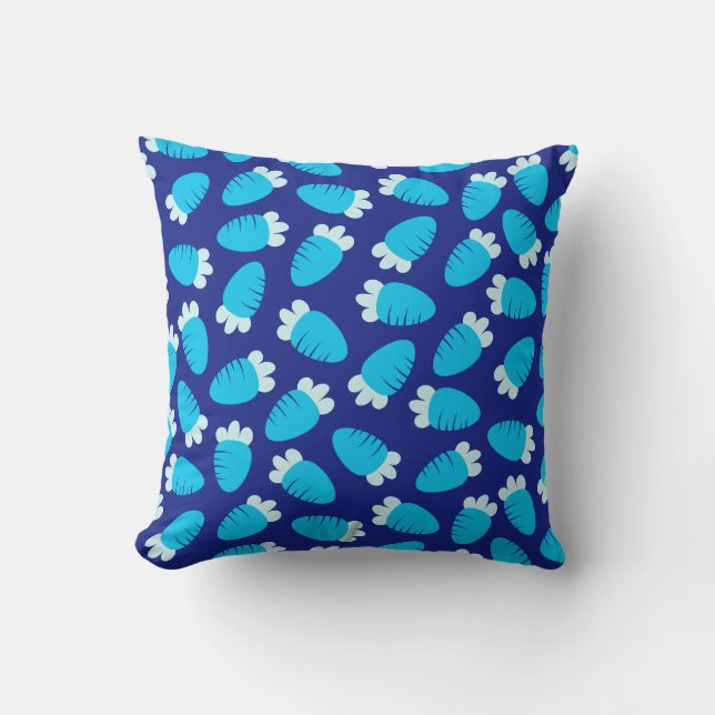 Chubby Carrots Blue Cushion (Front)