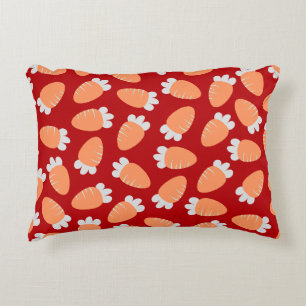 Chubby Carrots Red Decorative Cushion