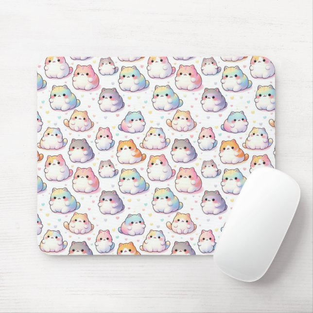 Chubby Cartoon Cat Collection Mouse Pad (With Mouse)