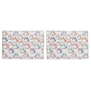 Chubby Cartoon Cats  Pillowcase