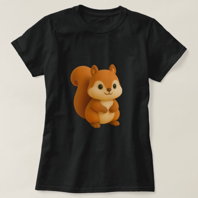  Chubby Cartoon Squirrel T-Shirt (Design Front)
