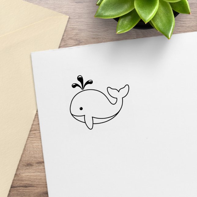 Chubby Cartoon Whale 1x1 Rubber Stamp (Creator Uploaded)