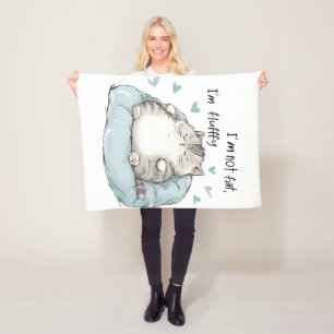 Chubby Cat Chill Vibes Fleece Blanket
