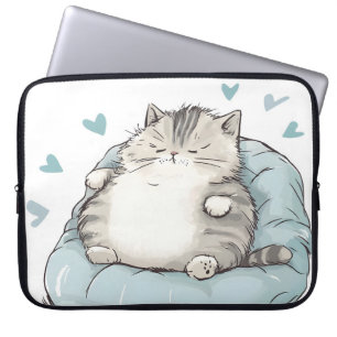Chubby Cat Chill Vibes Laptop Sleeve
