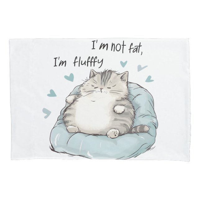 Chubby Cat Chill Vibes Pillowcase (Front)