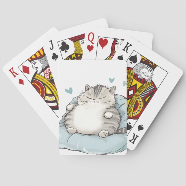 Chubby Cat Chill Vibes Playing Cards (Back)