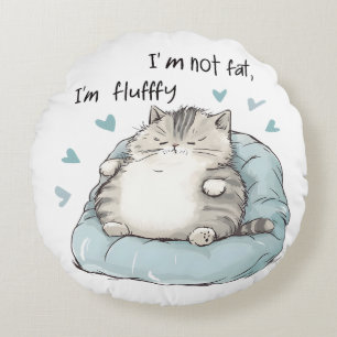 Chubby Cat Chill Vibes Round Cushion