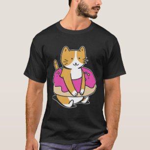 Chubby Cat Doughnut Sweet Pastry Swimming Float Sp T-Shirt