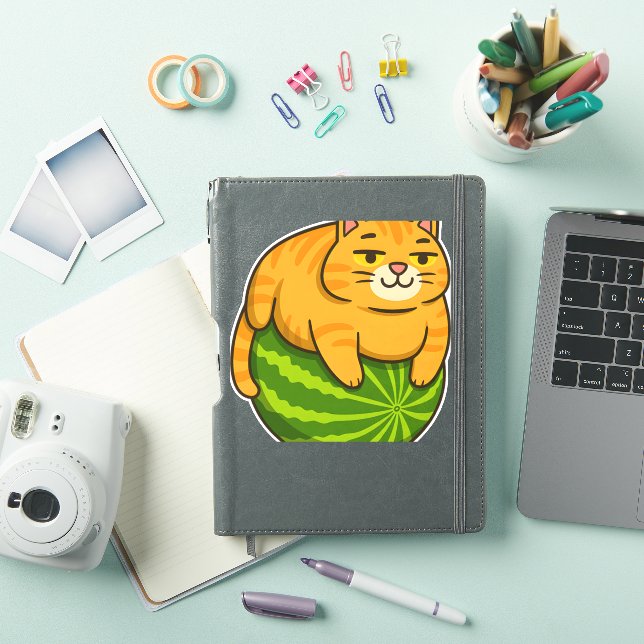 Chubby Cat on Watermelon Meme Shirt (iPad Cover)